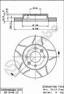 Brembo Remschijven 09.3148.75