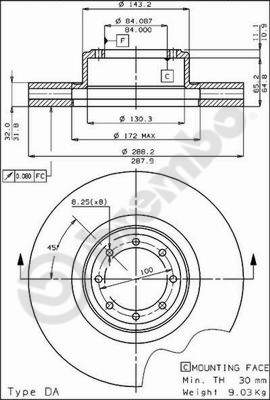 Remschijven Brembo 09.3798.10