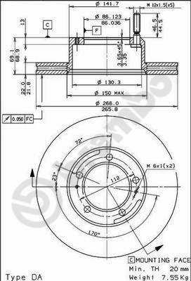 Brembo Remschijven 09.3991.10