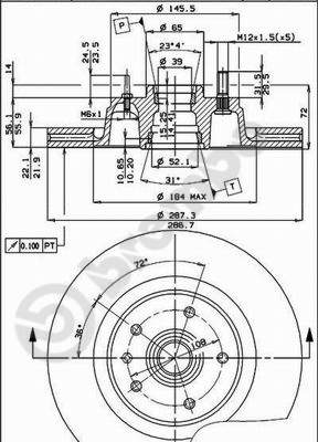 Remschijven Brembo 09.4861.10
