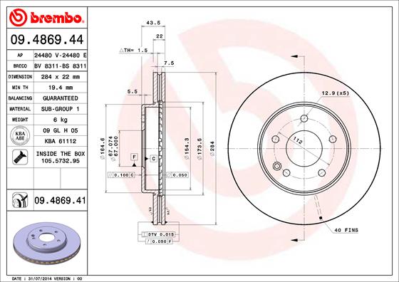 Brembo Remschijven 09.4869.41