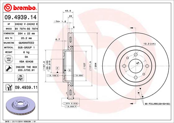 Brembo Remschijven 09.4939.11