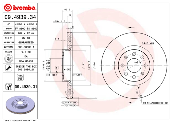 Brembo Remschijven 09.4939.31