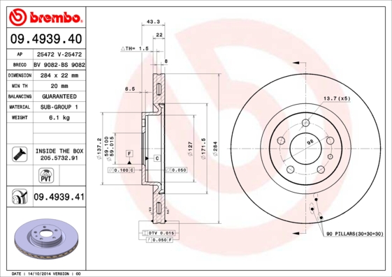 Brembo Remschijven 09.4939.41