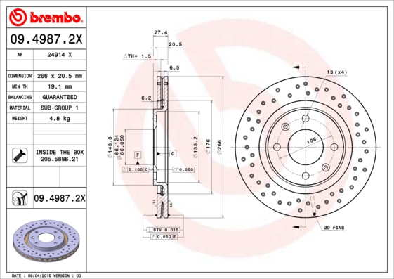 Brembo Remschijven 09.4987.2X