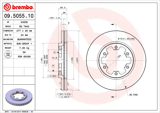 Brembo Remschijven 09.5055.10