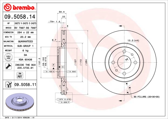 Brembo Remschijven 09.5058.11