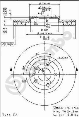 Brembo Remschijven 09.5180.10