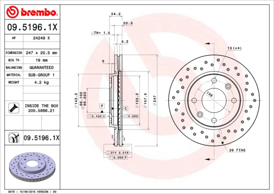 Brembo Remschijven 09.5196.1X