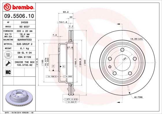Brembo Remschijven 09.5506.10