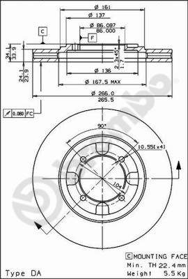 Brembo Remschijven 09.5537.10