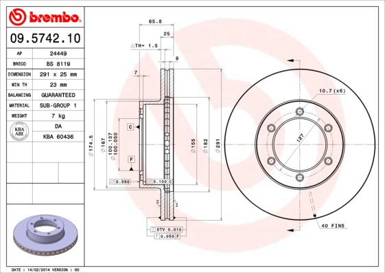 Brembo Remschijven 09.5742.10