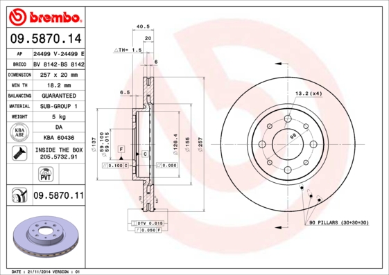 Brembo Remschijven 09.5870.11