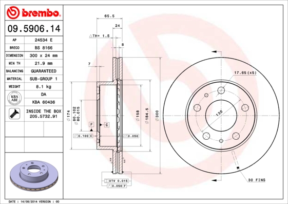 Brembo Remschijven 09.5906.14