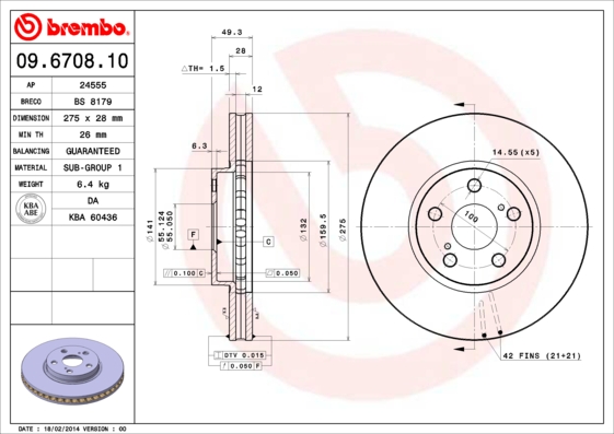 Brembo Remschijven 09.6708.10