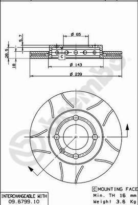 Brembo Remschijven 09.6799.75