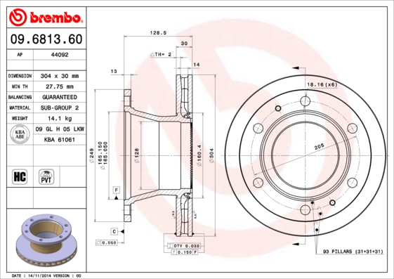 Brembo Remschijven 09.6813.60