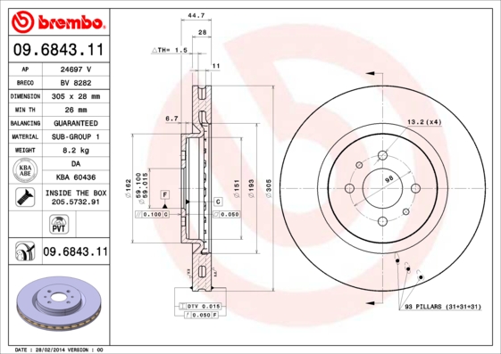 Brembo Remschijven 09.6843.11