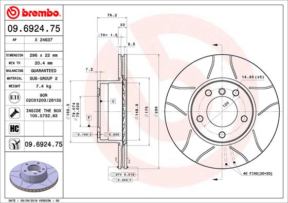 Brembo Remschijven 09.6924.75