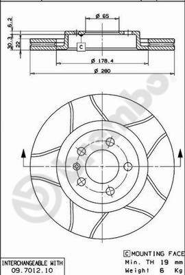 Brembo Remschijven 09.7012.75