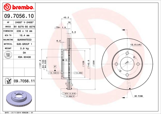 Brembo Remschijven 09.7056.11