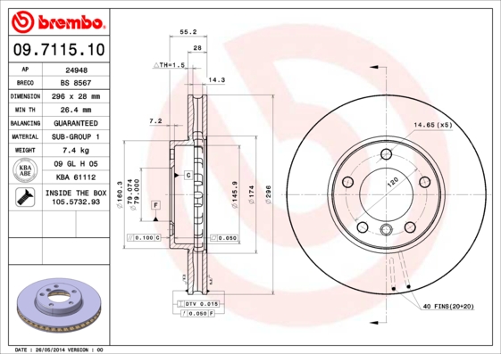 Brembo Remschijven 09.7115.10