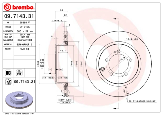 Brembo Remschijven 09.7143.31