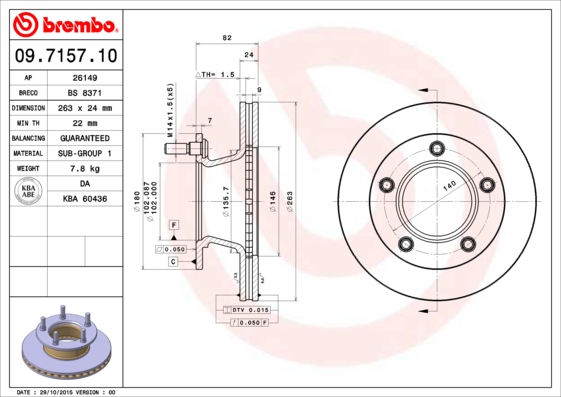 Brembo Remschijven 09.7157.10