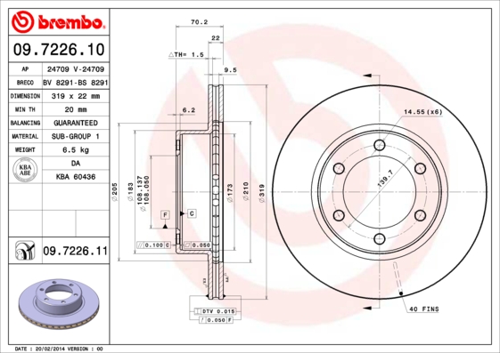 Brembo Remschijven 09.7226.11