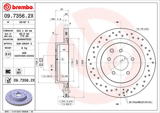 Brembo Remschijven 09.7356.2X