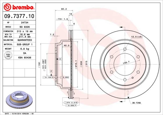 Brembo Remschijven 09.7377.10