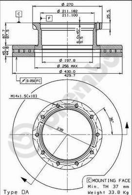Remschijven Brembo 09.7380.20