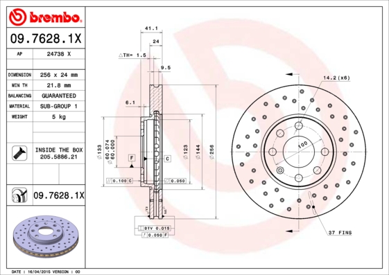 Brembo Remschijven 09.7628.1X