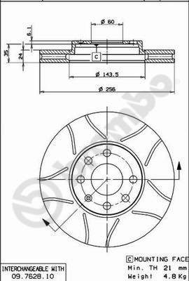 Brembo Remschijven 09.7628.75