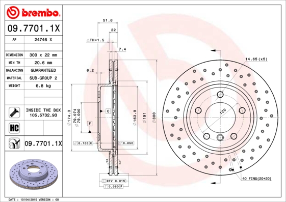 Brembo Remschijven 09.7701.1X