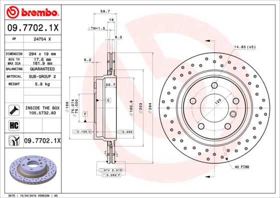 Brembo Remschijven 09.7702.1X