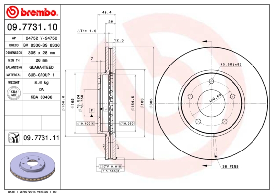 Brembo Remschijven 09.7731.11