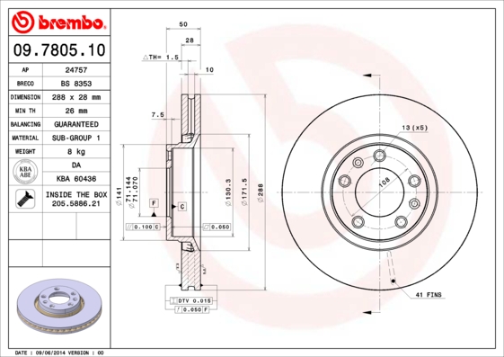 Brembo Remschijven 09.7805.10