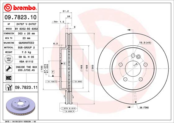 Brembo Remschijven 09.7823.11