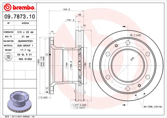 Brembo Remschijven 09.7873.10
