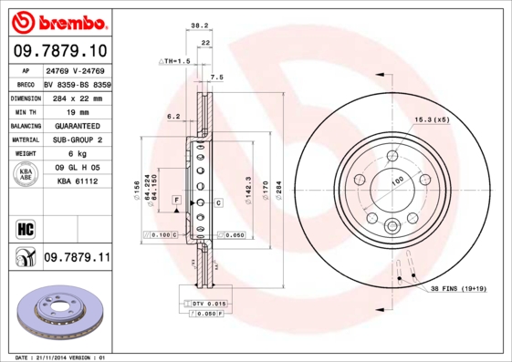 Brembo Remschijven 09.7879.11