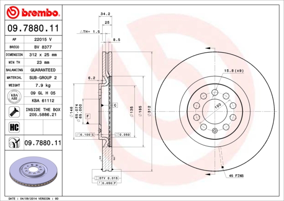 Brembo Remschijven 09.7880.11