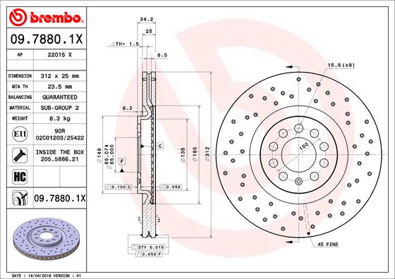 Brembo Remschijven 09.7880.1X