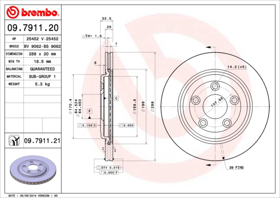 Brembo Remschijven 09.7911.21