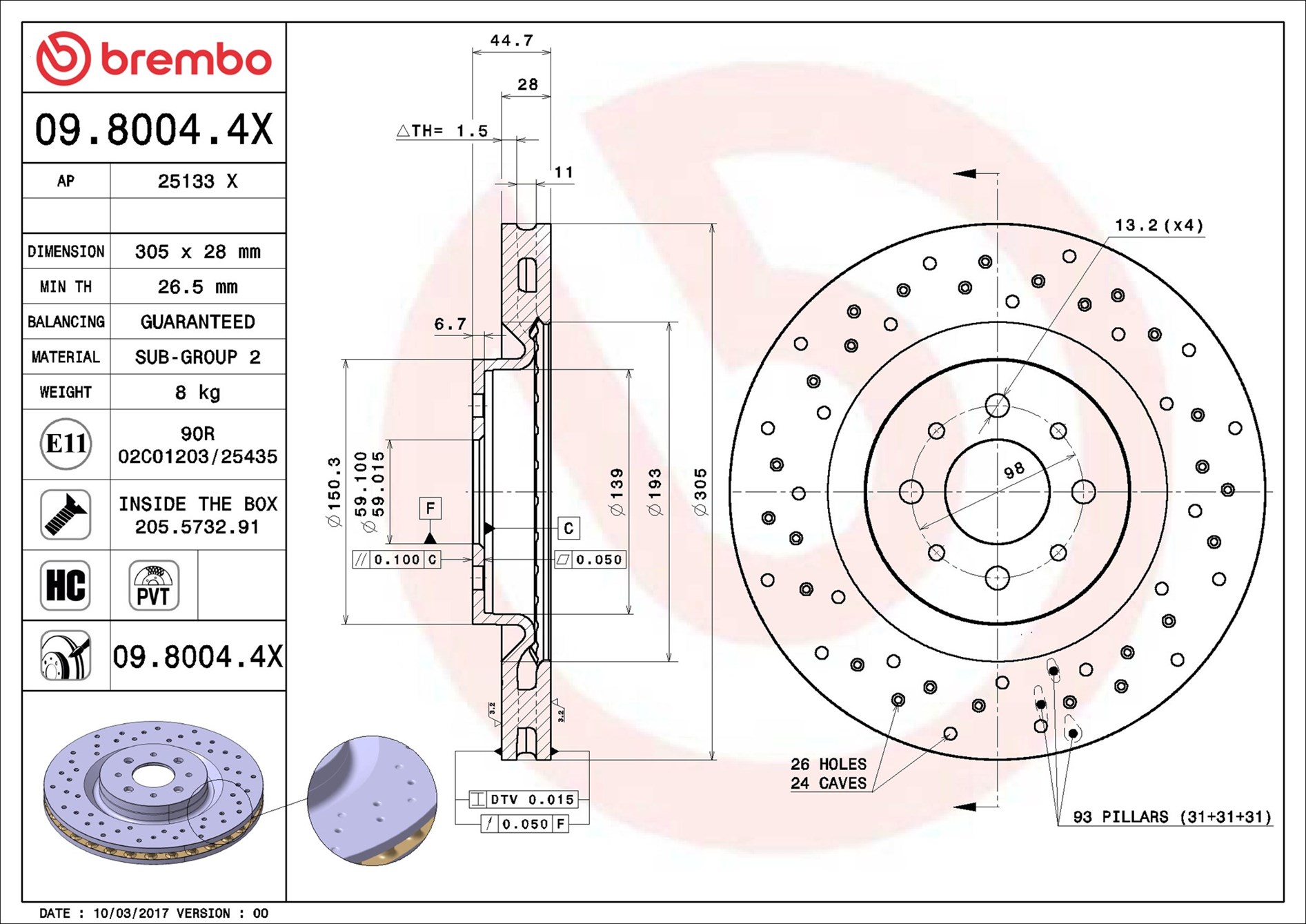 Brembo Remschijven 09.8004.4X