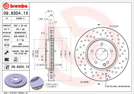 Brembo Remschijven 09.8304.1X