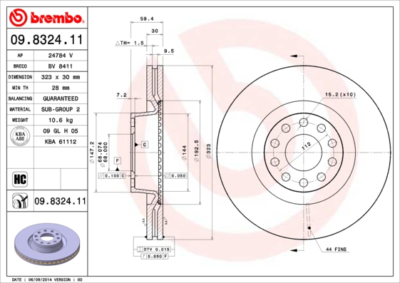 Brembo Remschijven 09.8324.11