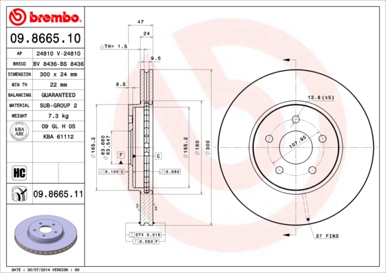 Brembo Remschijven 09.8665.11