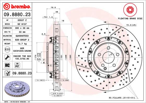 Brembo Remschijven 09.8880.23