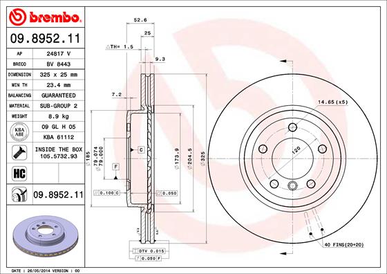 Brembo Remschijven 09.8952.11